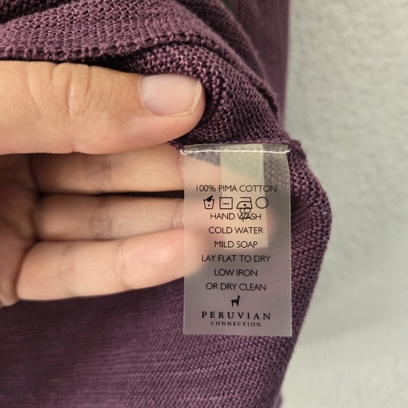 Peruvian connection XS Bundle of 2 Long Sleeve Cotton Knit Tops - Picture 5 of 9